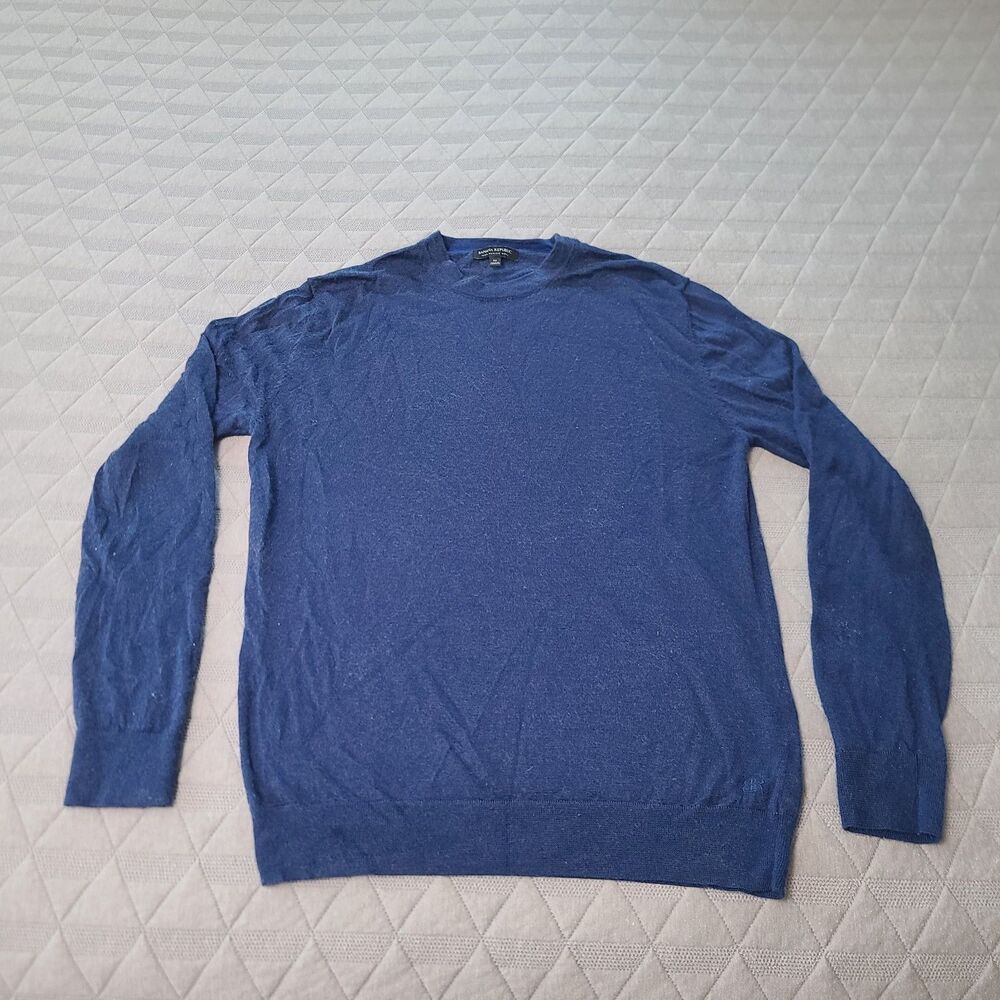 Banana Republic Blue 100% Merino Wool Tight Knit Pullover Sweater Men's Medium